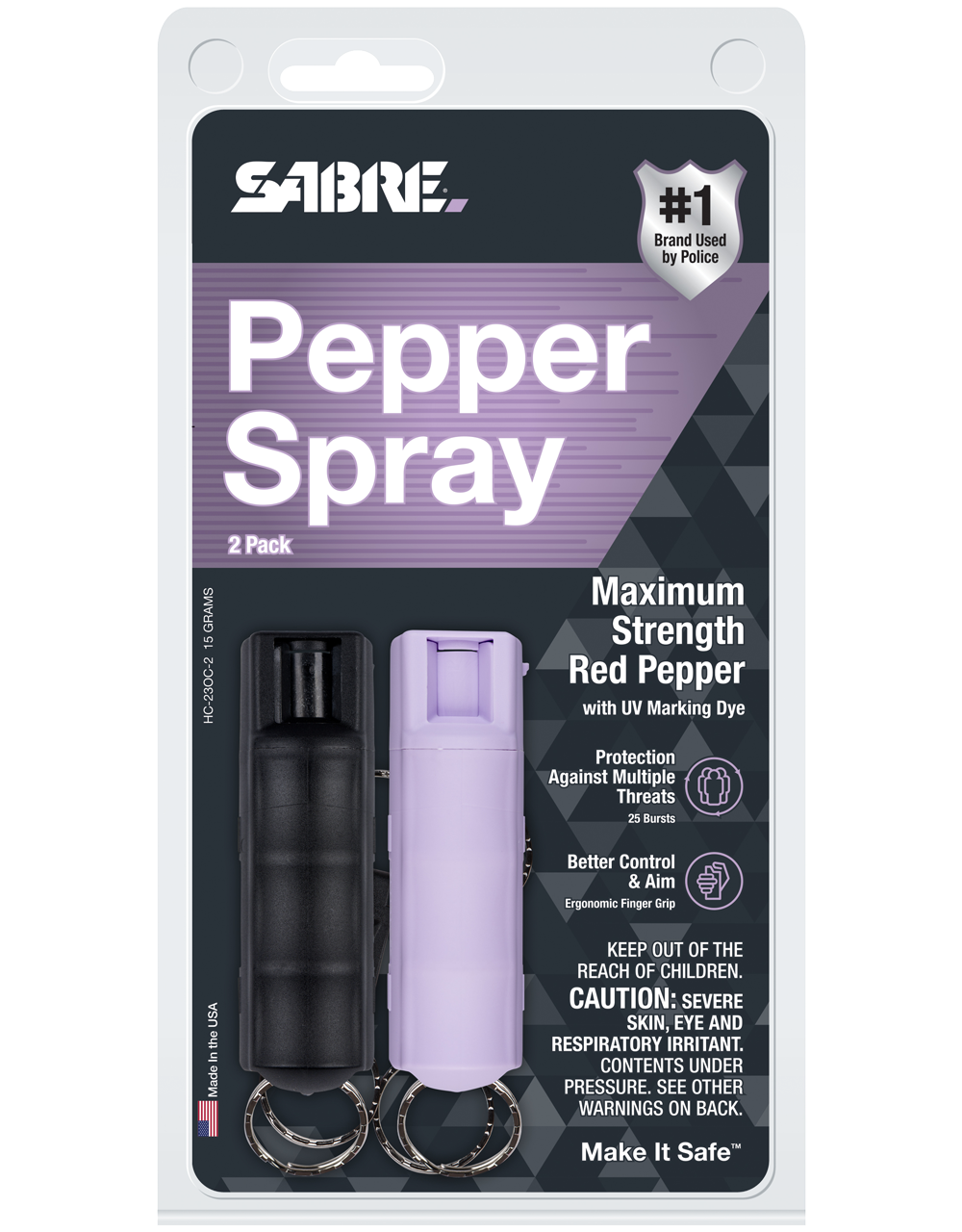 Pepper Spray Combo Pack - 0.54 oz Hardcase