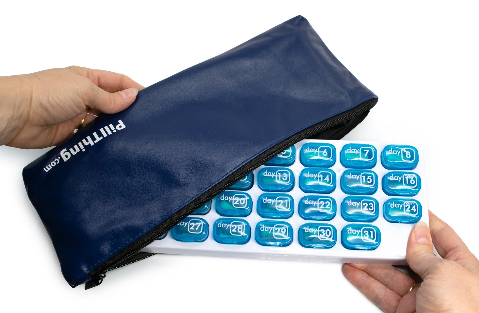 31-Day Monthly Pill Organizer Pods with Travel Case