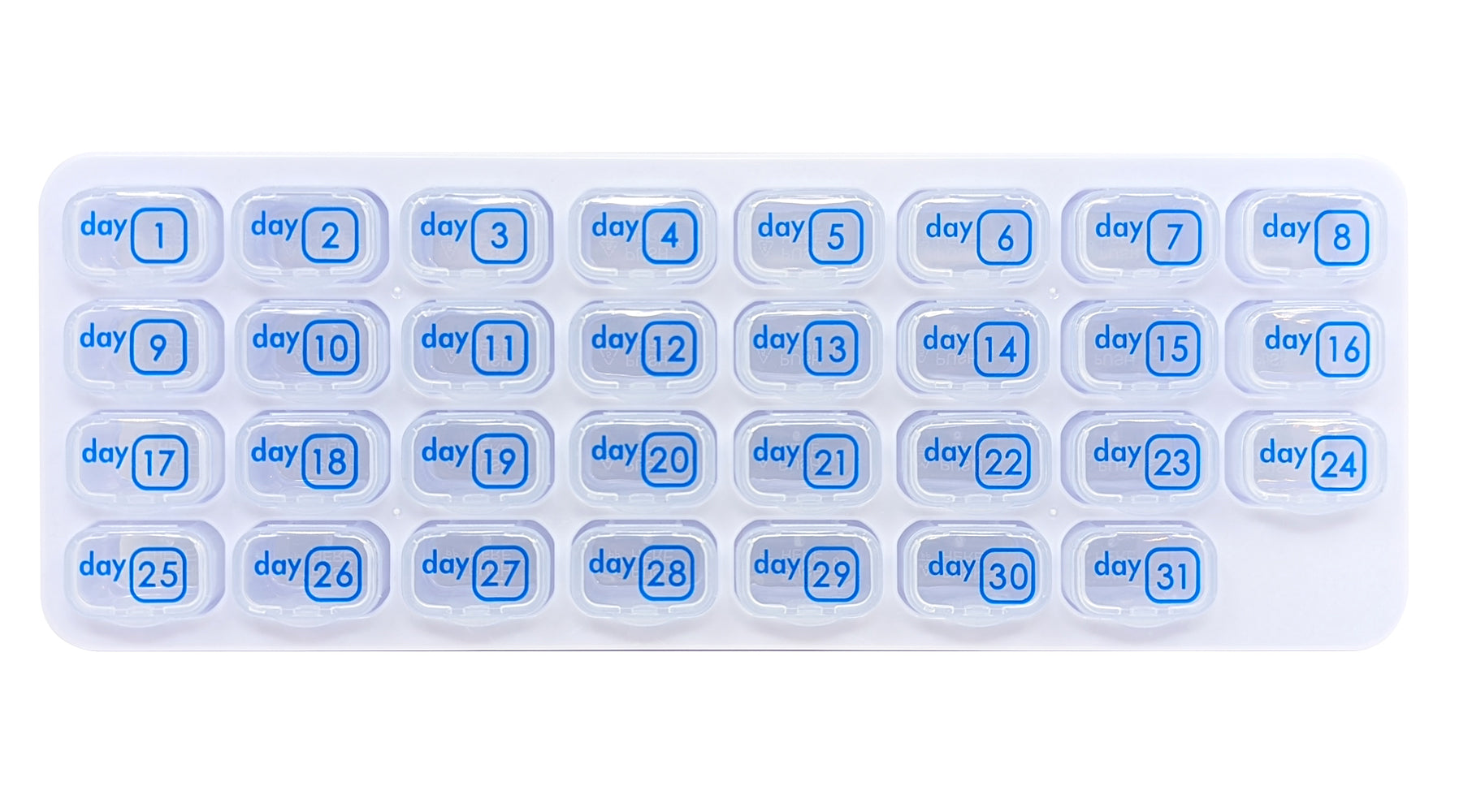 31 Day Clear Monthly Pill Organizer with Removable Daily Pods