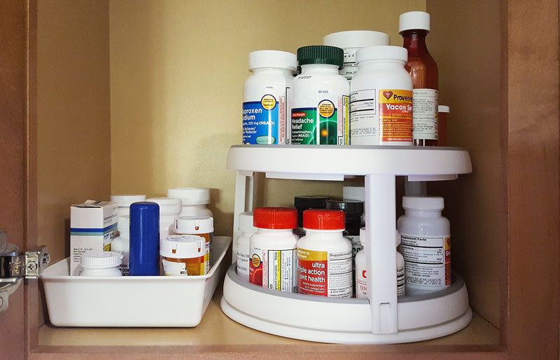 Organize a Medicine (Vitamin) Cabinet with InterDesign Lazy Susans