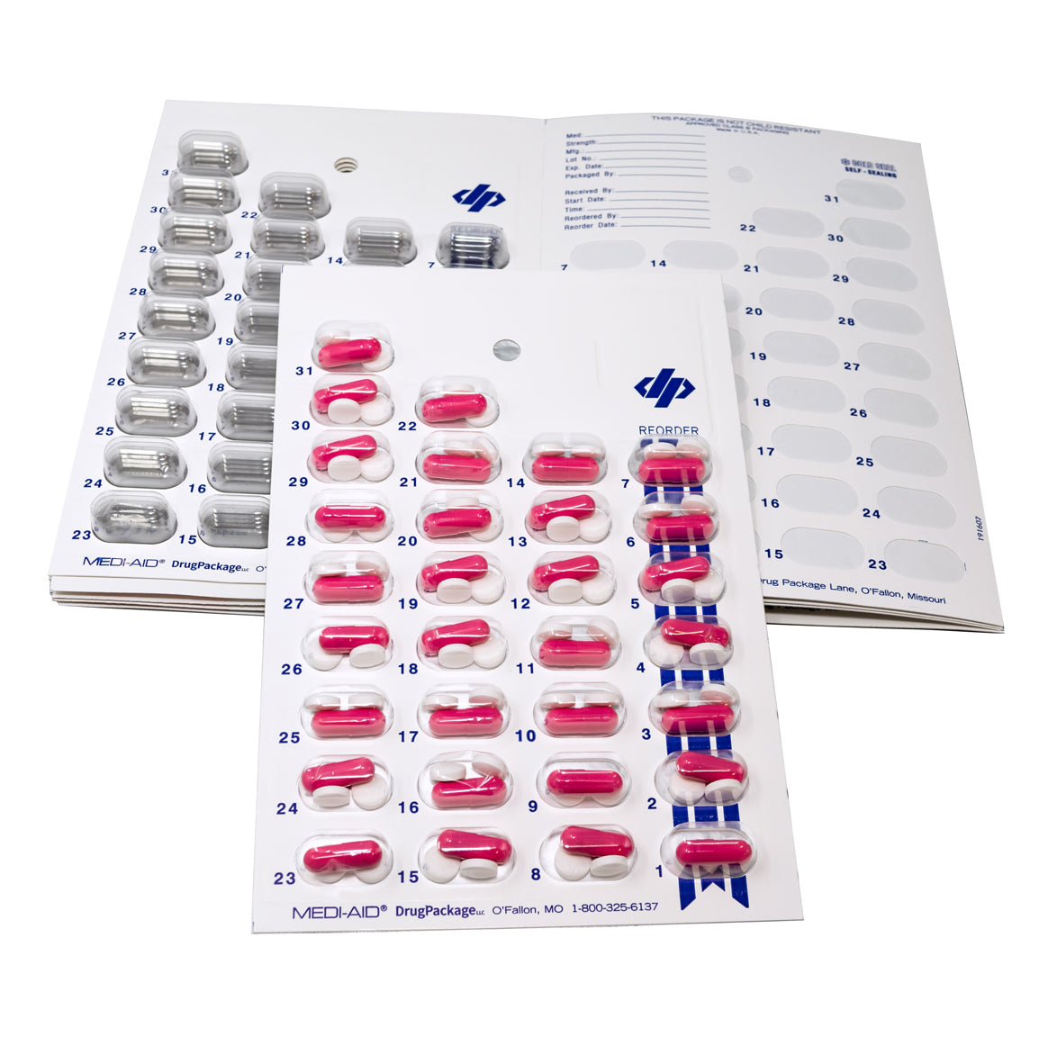 Monthly Pill Organizer Cold Seal Medication Blister Cards – DIY Pharmacy  Pill Packaging for Medication, Disposable, Easy to Use, Just Fill and Seal  (31 Day-6 Packs) : Health & Household 