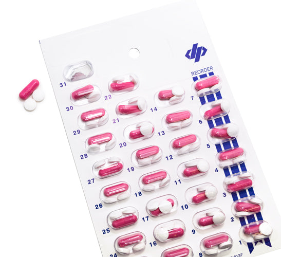 Monthly Cold Seal Medication Blister Cards - Book Fold 6 Pack