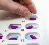 Monthly pharmacy pill medication blister cards. Inexpensive way to organize prescriptions for elderly, disabled, & family.