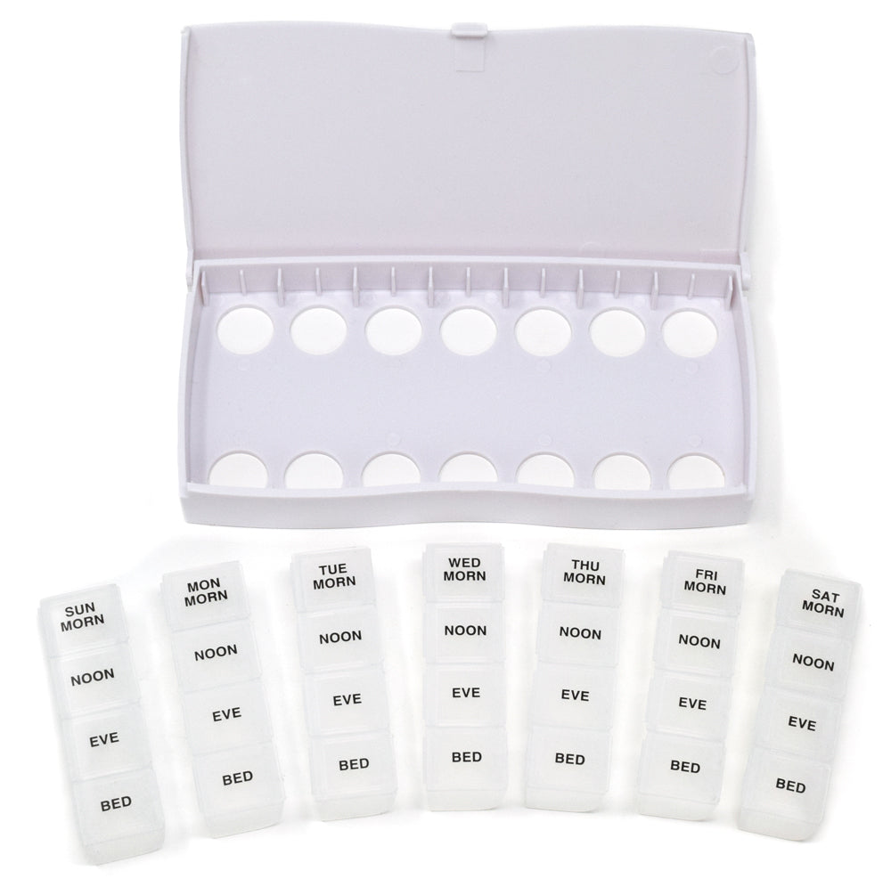 Traveling 4X a Day Weekly Pill Organizer with Tray