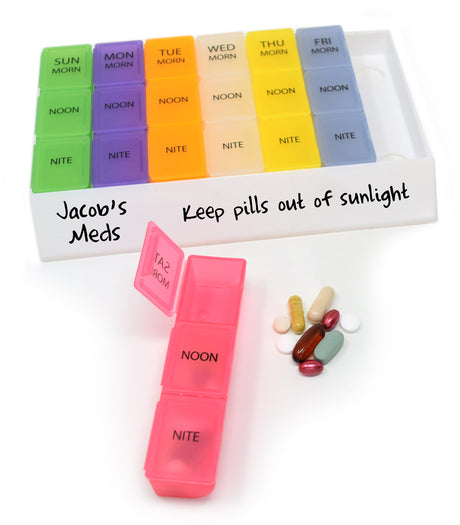 MedWrite 3 Times a Day Weekly Pill Organizer - Jumbo H791
