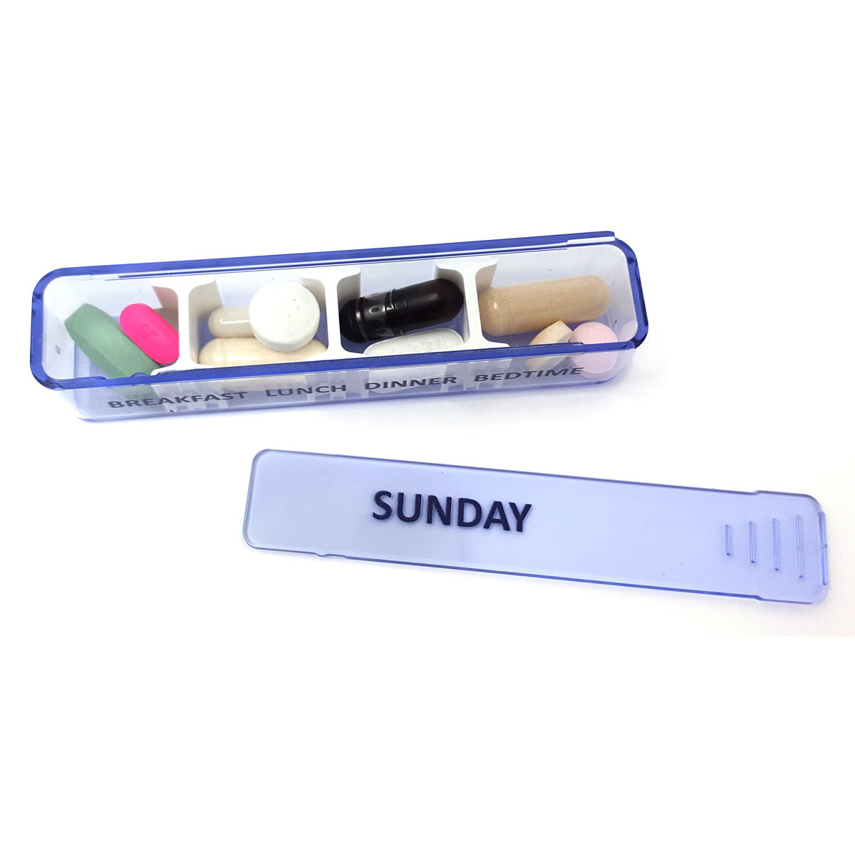 Weekly Danish Design Pill Box with Hard Cover Case Up to 4 Times a