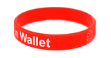 Medical alert card in wallet - red silicone bracelet - great gift for elderly