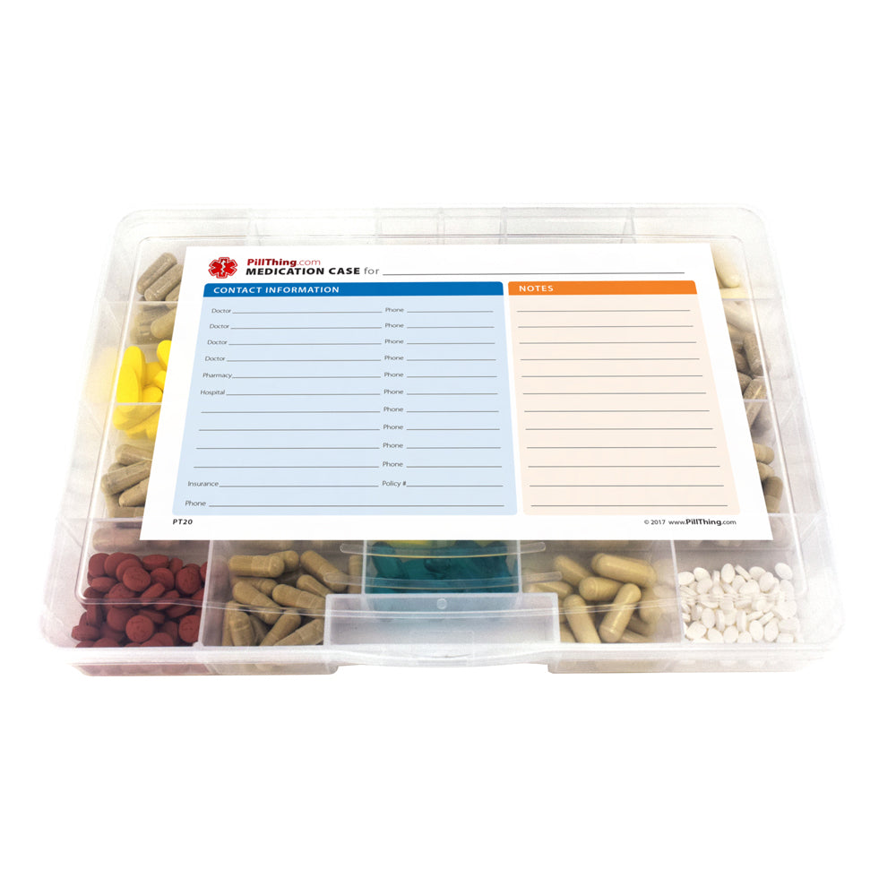 Pill/Supplement Organizer Tray with 20 Compartments