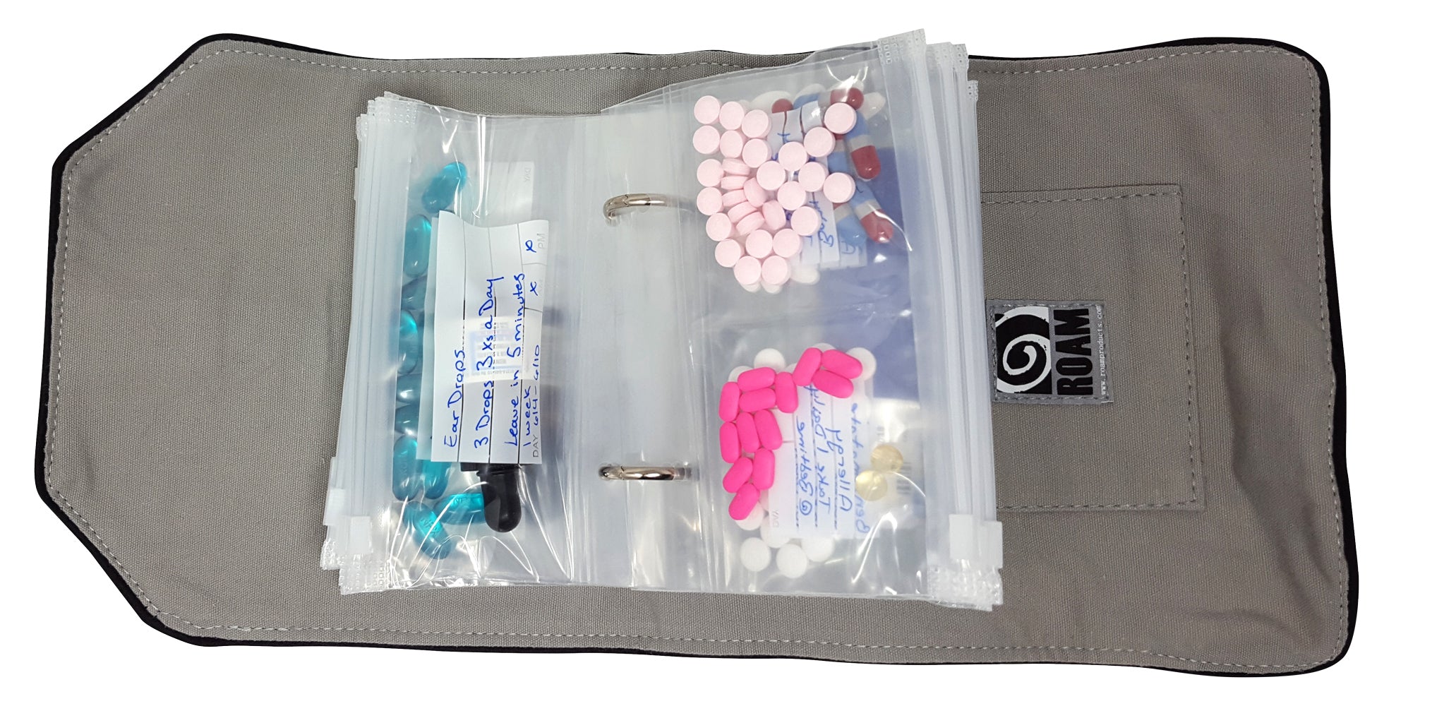 Pill Organizer Travel Wallet, Refill Extra Bags 