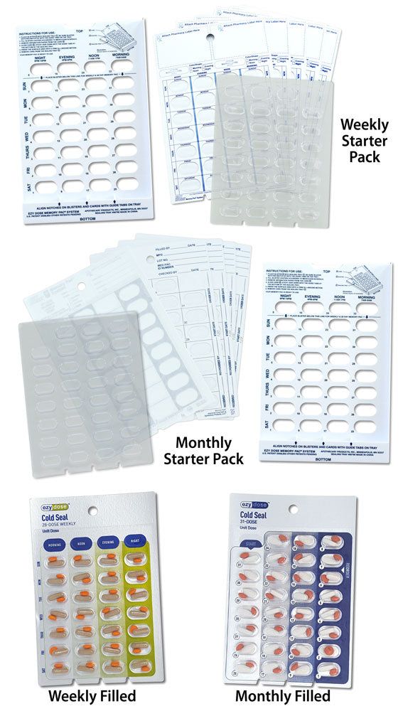 Blister Pack Starter Kit - Items 550 & 550XL Weekly, Items 850 & 850XL Monthly